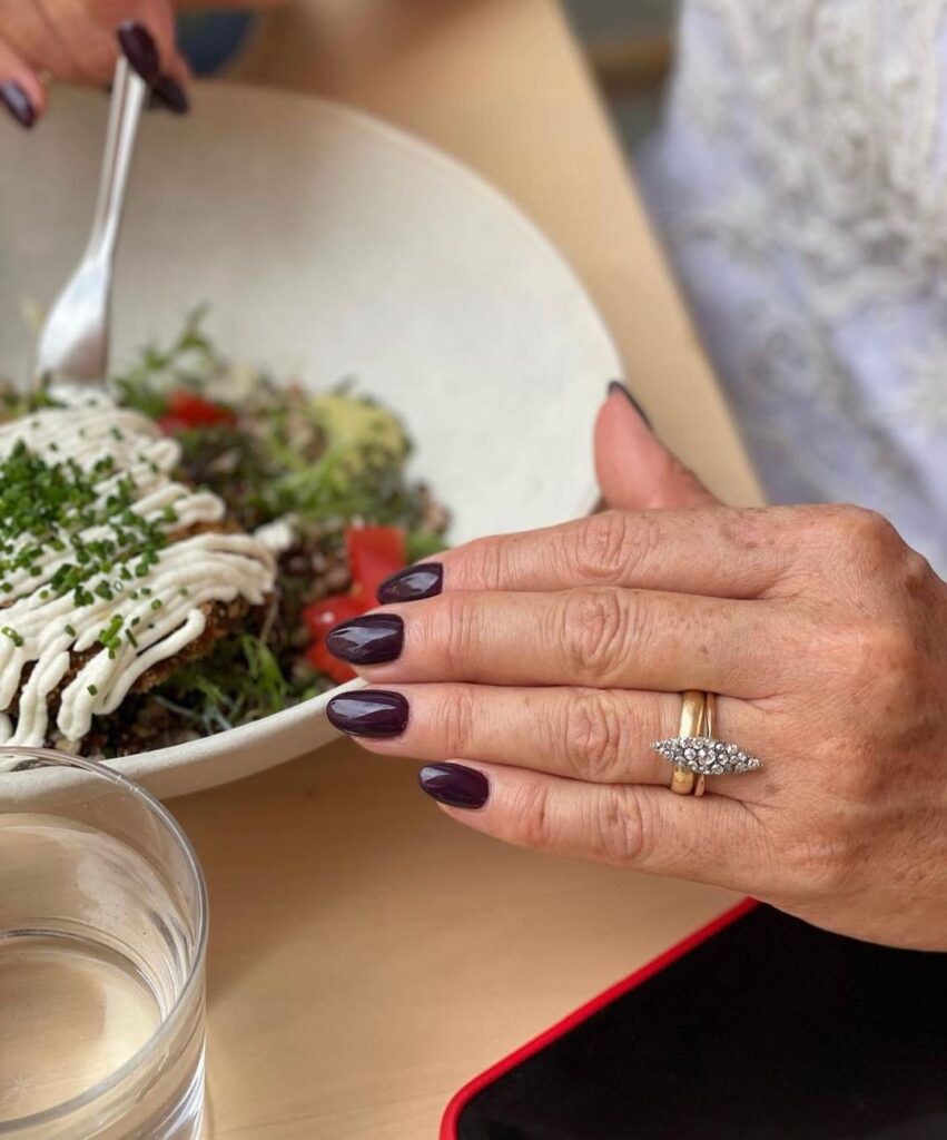 plum paisley edgy manicure