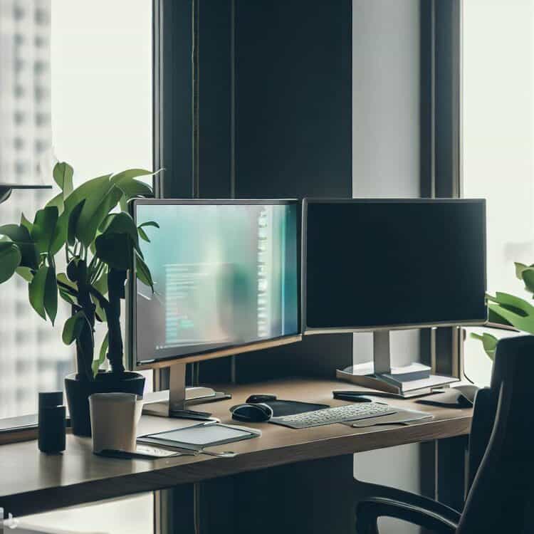 organized desk set up