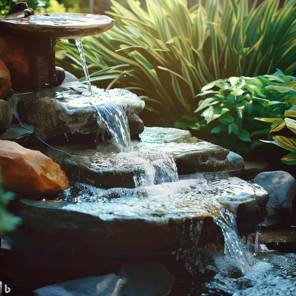 water feature for backyard upgrade idea