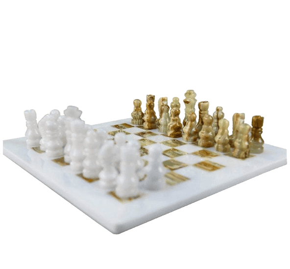 white and green onyx chess set for christmas