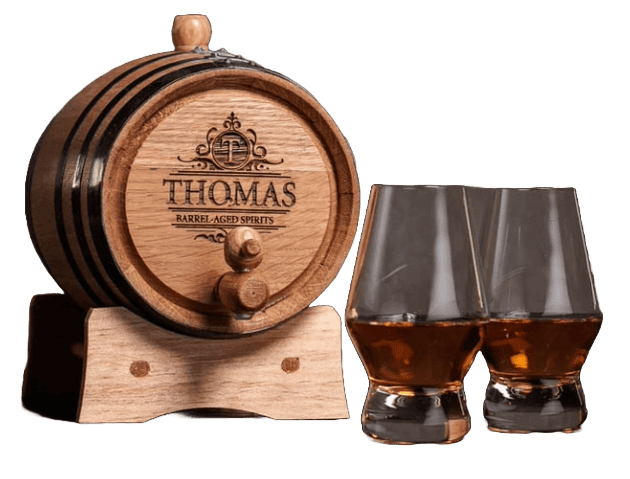 whiskey barrel with whiskey glasses christmas gift ideas for men